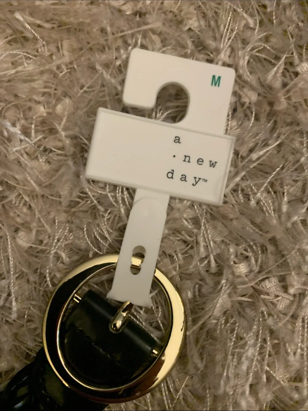 a new day Black Braided Belt with Gold Ring Buckle size M